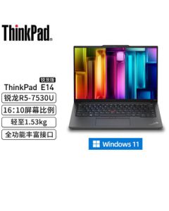Lenovo ThinkPad E14 R5-7530U 14-inch Ultra-Thin Laptop for Business and Office, Customized with 16GB RAM + 512GB SSD, Includes Bag and Mouse