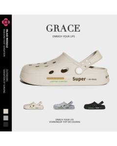 Grace Men's Crocs Summer Outdoor Driving Sandals Beach Shoes EVA Anti-Slip Non-Slip Surgeon Clogs