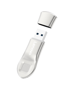 Lenovo 128GB USB3.2 Fingerprint Encryption Flash Drive - Anti-Leakage Business Study Office Entertainment U Disk CF6 Series