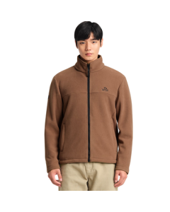 Pelliot Men's Outdoor Fleece Jacket, Spring Windproof Stand-Up Collar Open-Front Fleece Lined Coat 115110021 Brown XXL