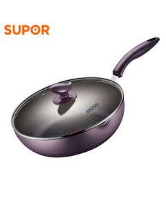 SUPOR 28cm Frying Pan with Red Dot Temperature Indicator, Durable, Easy-to-Clean, Non-Stick and Wear-Resistant Skillet PJ28R4