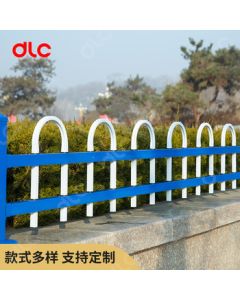DELICHENG Outdoor Zinc Steel Lawn Fence, Blue & White Style, 0.8m Height x 1m Length, for Residential Areas, Schools, Gardens, and Parks
