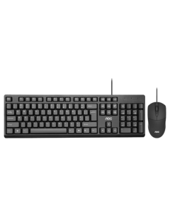 AOC KM160 Keyboard and Mouse Combo, Wired Keyboard and Mouse Set, Full-Size Business Office, Spill-Resistant, Laptop Keyboard, Black