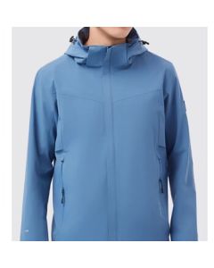 SCALER Outdoor New Two-Layer Single-Piece Windproof and Rainproof Mountaineering Jacket F2615341 [Men's] Gray-Blue L