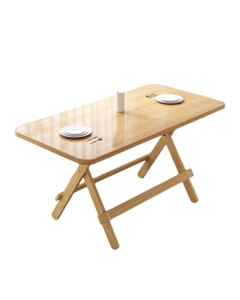 Xiaojiangcai Folding Table - Solid Wood Dining Table for Small Spaces, Portable Rectangular Folding Table for Home and Outdoor Use (120*74)