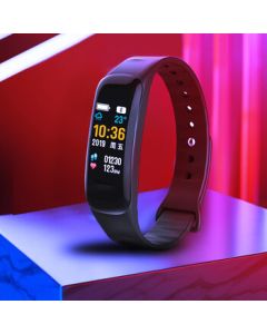 ZGO Sports Watch for Men and Students, Fashion LED Smart Bracelet with Heart Rate & Blood Pressure Monitoring, Alarm, Step Counter, USB Charging Wristwatch 693 Deep Black