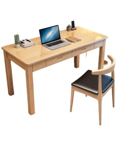 Shangmo Minimalist Chinese Style Solid Wood Desk, Student Study Desk, Computer Desk B# Walnut Color - 1.2m Desk + Lounge Chair