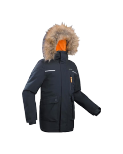 Decathlon Kids' Warm Padded Jacket Thickened Coat QUJR Carbon Gray 135cm-2654350