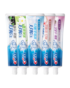 Crest 3D White Baking Soda Whitening Toothpaste - Cavity Protection & Fresh Breath - 5 Tubes (850g Total) - JD Self-Operated (New & Old Packaging Mixed)