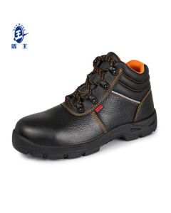 Dunwang 9348-3 Leather Spring/Autumn Safety Shoes - Anti-Smash, Anti-Puncture, 6KV Insulation, Unisex Anti-Slip Oil-Resistant Soft Comfortable Sole Size 42