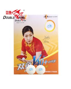 DOUBLE FISH 1-Star V40+ Table Tennis Balls for Training, Club Use, White (Pack of 100)
