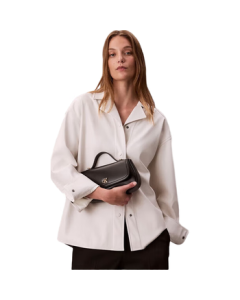 Calvin Klein Women's Bag 25 Fall New Arrival Casual Elegant Commuter Lightweight CK Letter Shoulder Handbag Chain Saddle Bag Gift