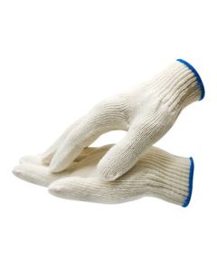 Shuyi Cotton Work Gloves 10 Pairs/Pack 500 Blue Edged Reinforced Anti-Slip Wear-Resistant Industrial White Cotton Yarn