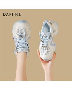 Daphne Platform Chunky Sneakers for Women, Summer New Mesh Breathable Height-Increasing Casual Sports Shoes 4024101569, Light Blue, Size 37