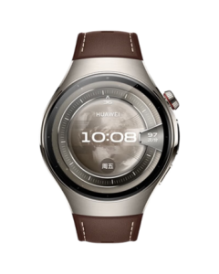 HUAWEI WATCH 5 46mm Premium Edition Aerospace-Grade Titanium Case Jupiter Brown Leather-Textured Composite Strap X-TAP Smart Sensing Window HarmonyOS AI Wrist Assistant eSIM Communication