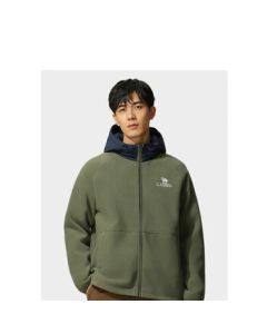 CAMEL JF8352 Men's Couple Hooded Fleece Liner Jacket Outerwear Dark Olive Green-Night Blue XL