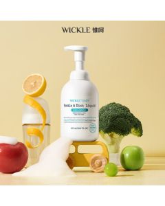 WICKLE Amino Acid Fruit & Vegetable Baby Bottle Cleanser, Plant-Based Dishwashing Liquid for Infants, 500ml