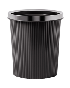 Bendi Ring-Press Trash Can 11L Extra-Thick Large Capacity Black Body for Home Kitchen Bathroom Office Dorm Cleaning Wastebasket