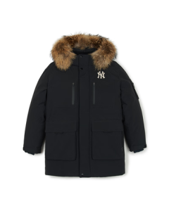 MLB Down Jacket for Men and Women, Zhang Linghe Celebrity Same Style, Mid-Length Goose Down, Autumn/Winter New Arrival 3ADJB1346-50BKS-XL