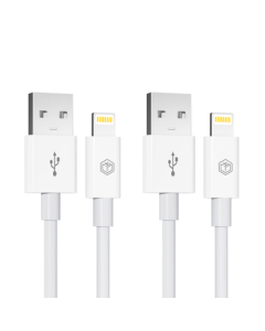 JingDongJingZao Apple Fast Charging Data Cable Twin Pack 2.4A Charging Cable Compatible with iPhone 14/13/12/11Pro xs/iPad Pro/mini Tablet Car 1.5m Extended Length