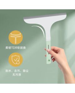 HoMettler Handheld Glass Squeegee - Home Rubber Glass Cleaner, Magic Window Water Scraper for Bathroom Countertops with Single Blade