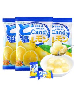 Cocon Sea Salt Lemon Fruit Candy - Imported Kids' Snack, Party Wedding Treat Candy, 130g*3 Bags