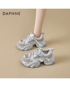 DAPHNE Chunky Platform Sneakers for Women 2025 Summer Lightweight Casual Shoes Versatile Height-Increasing Breathable Mesh Sports Shoes