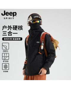 JEEP Men's All-Weather 3-in-1 Jacket for Couples, Phantom Black [3-in-1], 4XL