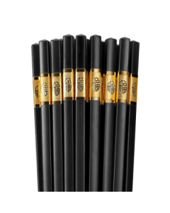 Shuangqiang Kitchen Essentials Anti-Bacterial Jin Fu Alloy Chopsticks, Non-Painted Non-Waxed PPS Chopsticks Set of 10 Pairs for Home Use