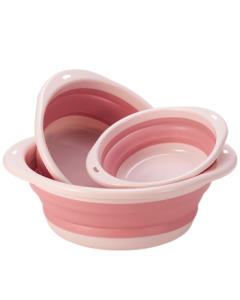 Deppl Foldable Basin Set of 3 Portable Wash Basin for Adults, Underwear Washing Basin, Student Dormitory Compressed Basin