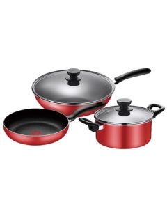 Supor Classic Red Dot Three-Piece Cookware Set (Stir-Fry Pan, Frying Pan, Soup Pot) TP1926Q