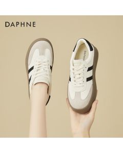 Daphne Platform Sneakers for Women - Comfortable Soft-Soled German Training Shoes, Versatile Height-Increasing Classic Sneakers, Beige, Size 36