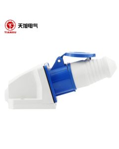 Tianxu Industrial Plug Socket Connector Single-Phase Three-Wire 220V Aviation Waterproof 3-Core 32A (SH-023+123) Surface-Mounted Socket Set, 1 Set