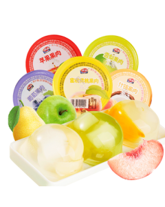 Qin Qin Super Big Bowl Jelly with Real Fruit 200g*5 Cups 0 Fat Snack Gift Pack
