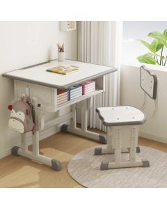 Shuhao Children's Study Desk and Chair Set Adjustable Height Home School Desk Multi-functional Writing Table Same as School Style