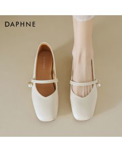 Daphne Daphne Chunky Heel Mary Jane Women's Shoes, Summer Shallow Cut Flats, New Arrival for Dresses, Mom Shoes