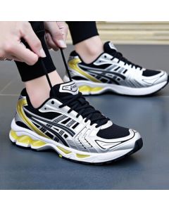 ASICS Unisex Casual Shoes GEL-KAYANO 14 Cushioned Comfort Breathable Sneakers Black/Yellow 41.5