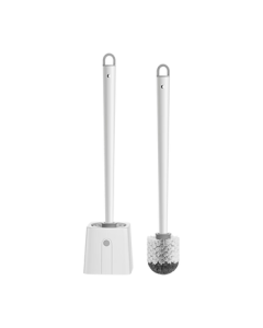 May Flower Toilet Brush with Base, 360-Degree Cleaning, Round Head and Long Handle for Effective Toilet Cleaning