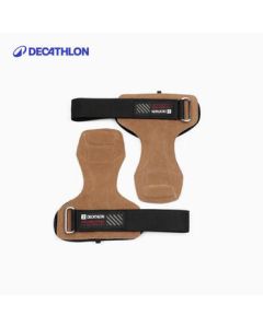 Decathlon Weight Training Muscle Shaping Lifting Straps Barbell Deadlift Accessory Pair Camel One Size-4640421
