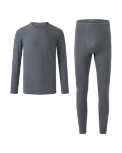 Jingdong Homemade [Cloud-Soft Cotton 10A Antibacterial] Xinjiang Cotton Thermal Underwear Set for Men, Gray Floral L