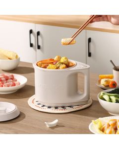 Daewoo Electric Cooking Pot 1.2L Multi-function Small Household Electric Pot with Timer 1.2L DYZG-12K05