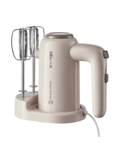 Bear 304 Stainless Steel Electric Hand Mixer, Multi-functional Whisk with Base for Baking, Beating Eggs, Whipping Cream, Dual-head Mixer, Model DDQ-D01U1