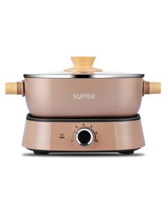 SUPOR Electric Hot Pot, Multi-Purpose Electric Cooking Pot, 5L Detachable Hot Pot for Meat Fondue, Household Multi-Functional Electric Cooker H2727FK622