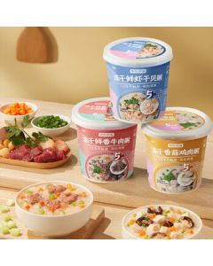 JingDong Jingzao Freeze-Dried Fresh Porridge, Nutritious Breakfast Instant Porridge, Meal Replacement for Breakfast, Portable 6-Cup Pack for Spring Outings and Camping