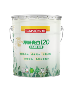 Sanhe Interior Latex Paint Odor-Free 2-in-1 Wall Paint for Self-Brushing Renovation, Water-Based Eco-Friendly Coating, White, 20kg