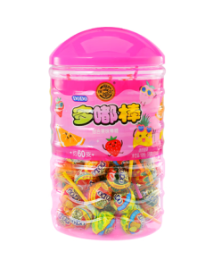 Hsu Fu Chi Duo Du Bang Assorted Flavor Lollipops 570g/Tub (Approx. 60 Pcs) Kids Snack Fun Snack Craving Buster