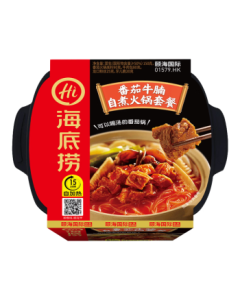 Haidilao Self-Heating Hot Pot, Convenient Instant Meal, No-Cooking Required for Travel, Tomato Beef Brisket Hot Pot, 365g