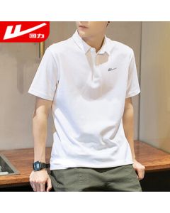 Warrior Short-Sleeve T-Shirt Men's Breathable Summer Polo Shirt Quick-Dry Ice Silk Feel Casual Sports Top