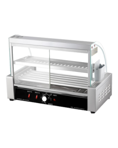 Yangzi Commercial Sausage Grill Machine, Home Use Small Hot Dog Cart, Automatic Electric Sausage Roaster, 5-Tube/Single Temp Control/Door/Storage Rack