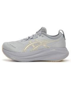 ASICS Women's Running Shoes GEL-NIMBUS 27 Cushioned Comfort Lightweight Breathable Low-Top Sneakers Grey White 37